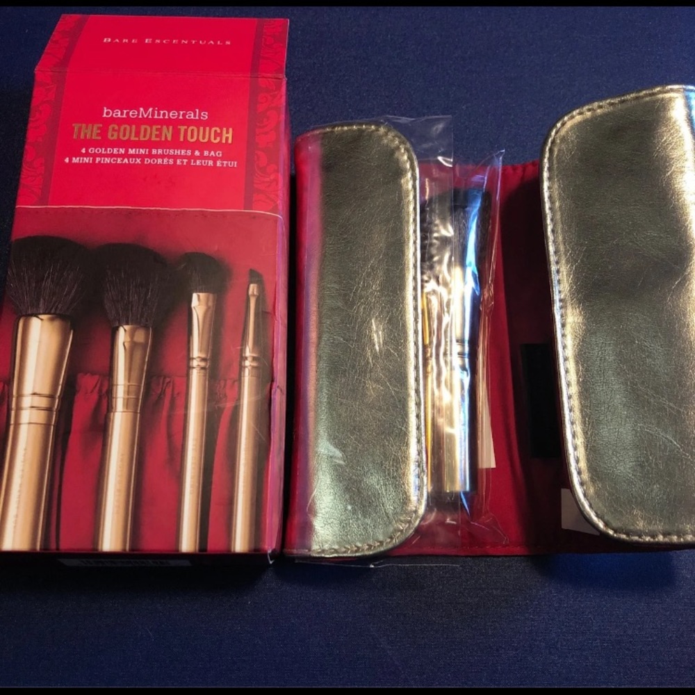 NIB Bareminerals the golden touch mini brush set